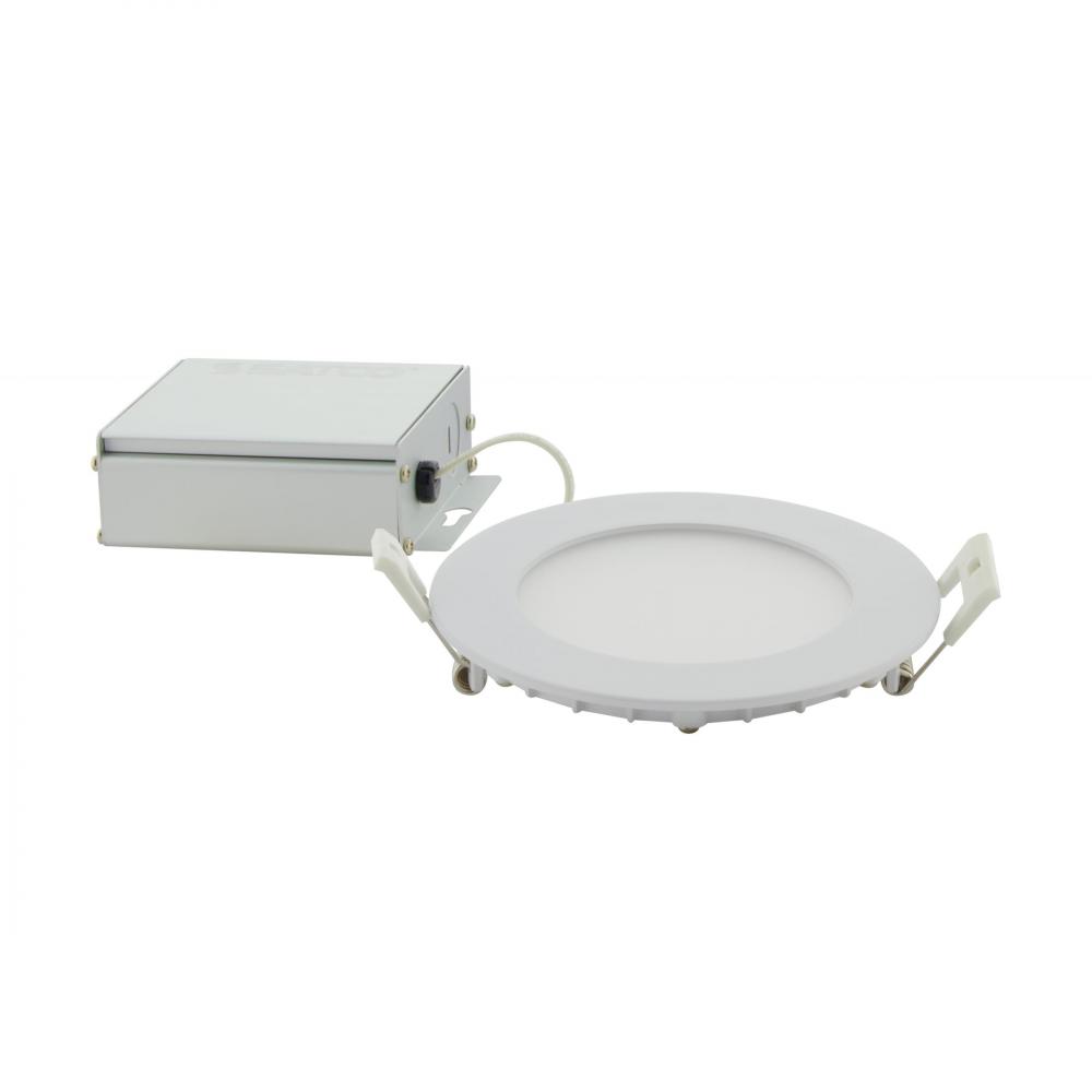 10 Watt; LED Direct Wire Downlight; Edge-lit; 4 inch; CCT Selectable; 120 volt; Dimmable; Round;