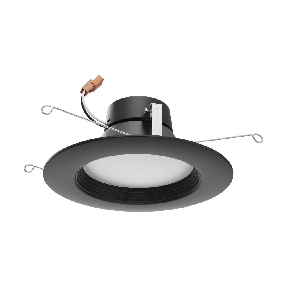9 Watt; LED Downlight Retrofit; 5 Inch - 6 Inch; CCT Selectable; 120 volts; Dimmable; Black Finish
