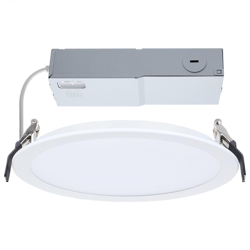 20 Watt; 8 Inch LED Direct Wire Downlight; Remote Driver; CCT Selectable; Dual Dimming; Flat Face;