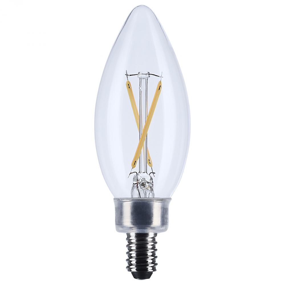 3 Watt B11 LED; Candelabra Base; Clear; 3000K CCT; 120 Volt