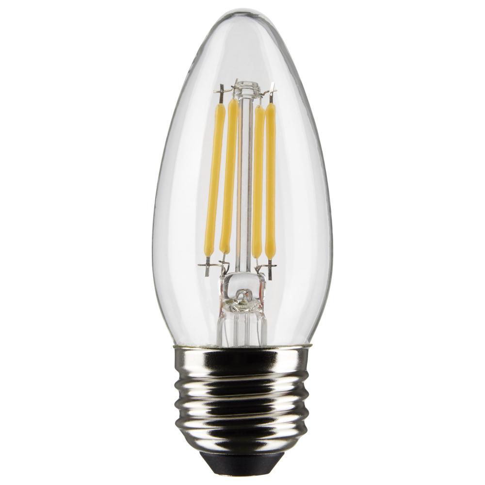 4 Watt B11 LED; Clear; Medium base; 90 CRI; 2700K; 120 Volt; 3-Pack