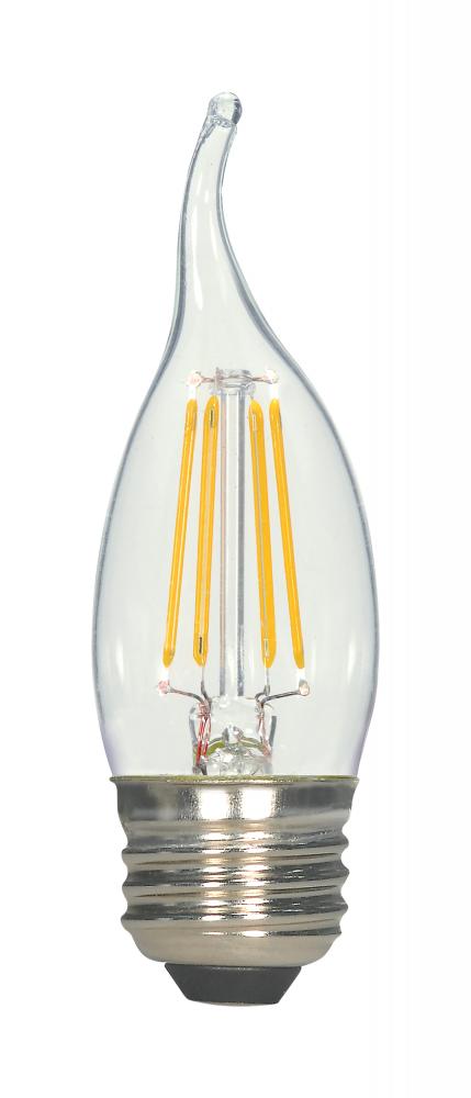 5.5 Watt CA10 LED Filament; Clear; Medium base; 2700K; 120 Volt; 2-Card