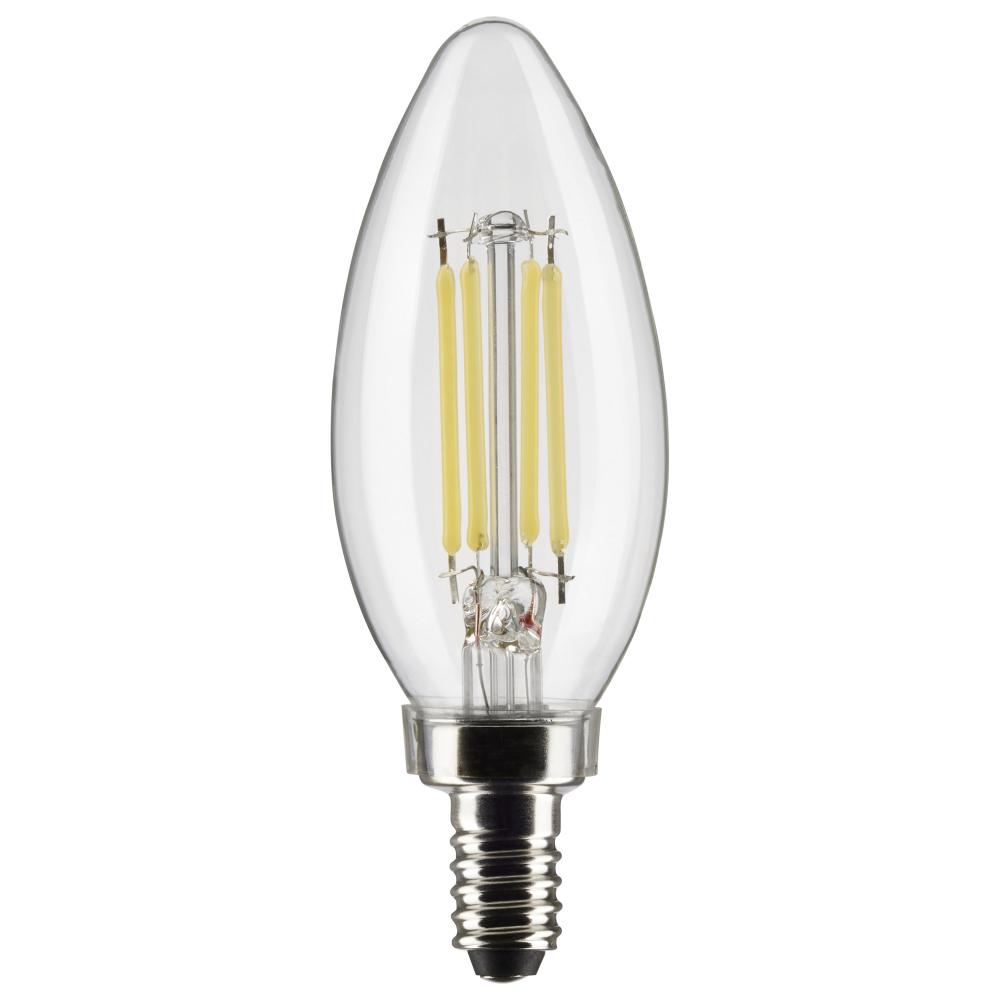 5.5 Watt B11 LED; Clear; Candelabra Base; 2700K; 500 Lumens; 120 Volt; 2-Pack