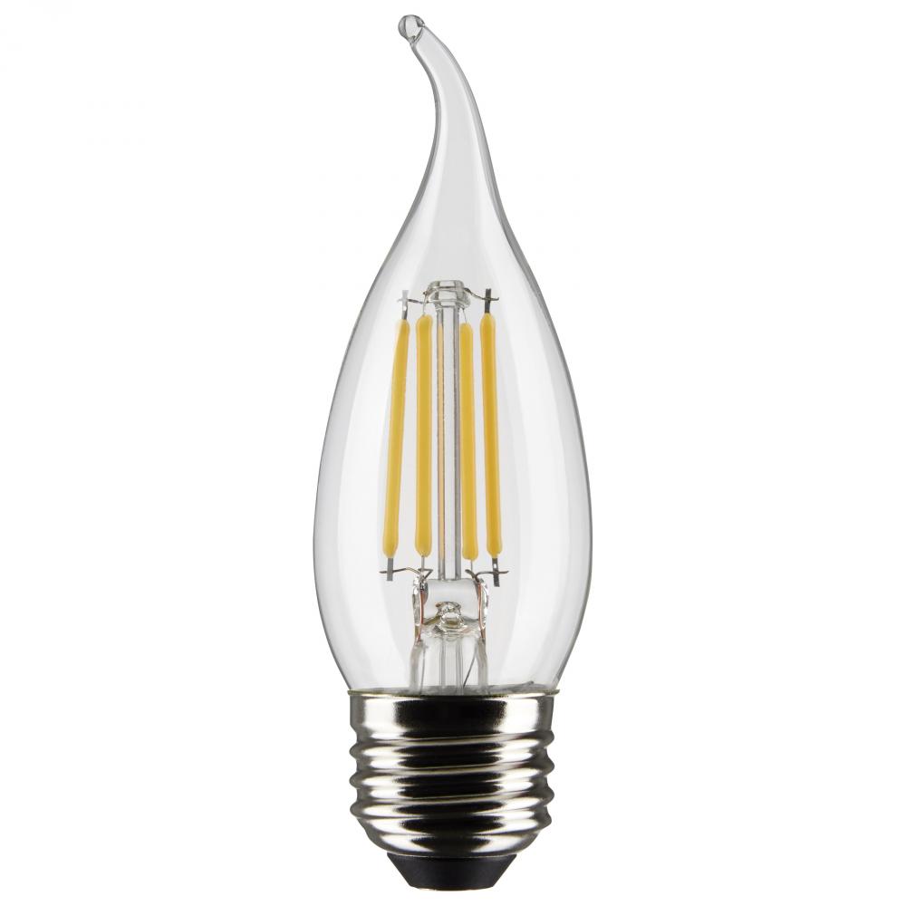 4 Watt CA10 LED Filament; Clear; Medium Base; 5000K; 120 Volt; 2-Pack