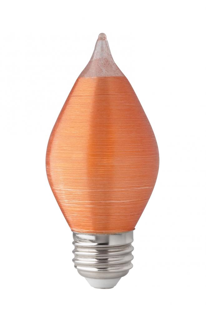 4 Watt C15 LED Filament; Satin Spun; Amber; Medium base; 2100K; 240 Lumens; 120 Volt; Carded