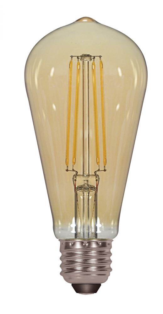 4.5 Watt ST19 LED Filament; Amber; Medium base; 2000K; 350 Lumens; 120 Volt; Carded