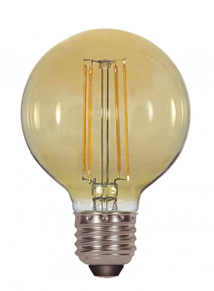 4.5 Watt G25 LED; Amber; Medium base; 2000K; 380 Lumens; 120 Volt
