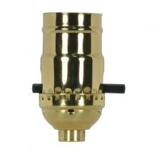 Satco Products Inc. 80/1022 - On-Off Push Thru Socket; 1/8 IPS; 3 Piece Stamped Solid Brass; Polished Brass Finish; 660W; 250V