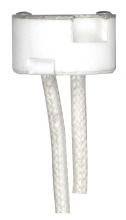 Satco Products Inc. 80/2159 - Porcelain Halogen Round Socket; 48" Leads; G4-GX5.3-GY6.35 Base; SF-1 200C Leads; 3/8"