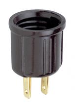 Satco Products Inc. 90/437 - Polarized Socket Outlet Adapter; Medium Base; 660W; 125V; Brown Finish