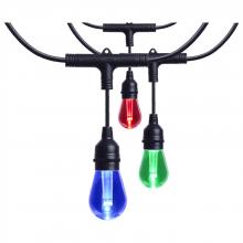 Satco Products Inc. S11191 - Starfish; 48 Foot LED String Light; 15-S14 Lamps; IOT; RGBTW; Black; 120 Volt