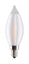 Satco Products Inc. S11304 - 2 Watt CA11 LED Filament; Satin Spun Clear; Candelabra base; 2700K; 120 Volt; Carded