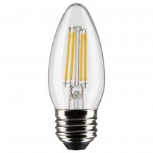 Satco Products Inc. S21285 - 4 Watt B11 LED Filament; Clear; Medium base; 90 CRI; 3000K; 120 Volt