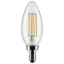 Satco Products Inc. S21367 - 4 Watt B11 LED; Clear; Candelabra base; 90 CRI; 3000K; 120 Volt; 3-Pack