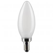 Satco Products Inc. S21826 - 4 Watt B11 LED Filament; Frosted; Candelabra Base; 5000K; 350 Lumens; 120 Volt; 2-Pack