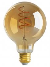 Satco Products Inc. S9968 - 4.5 Watt G30 LED Filament; Amber; Medium base; 2000K; 240 Lumens; 120 Volt