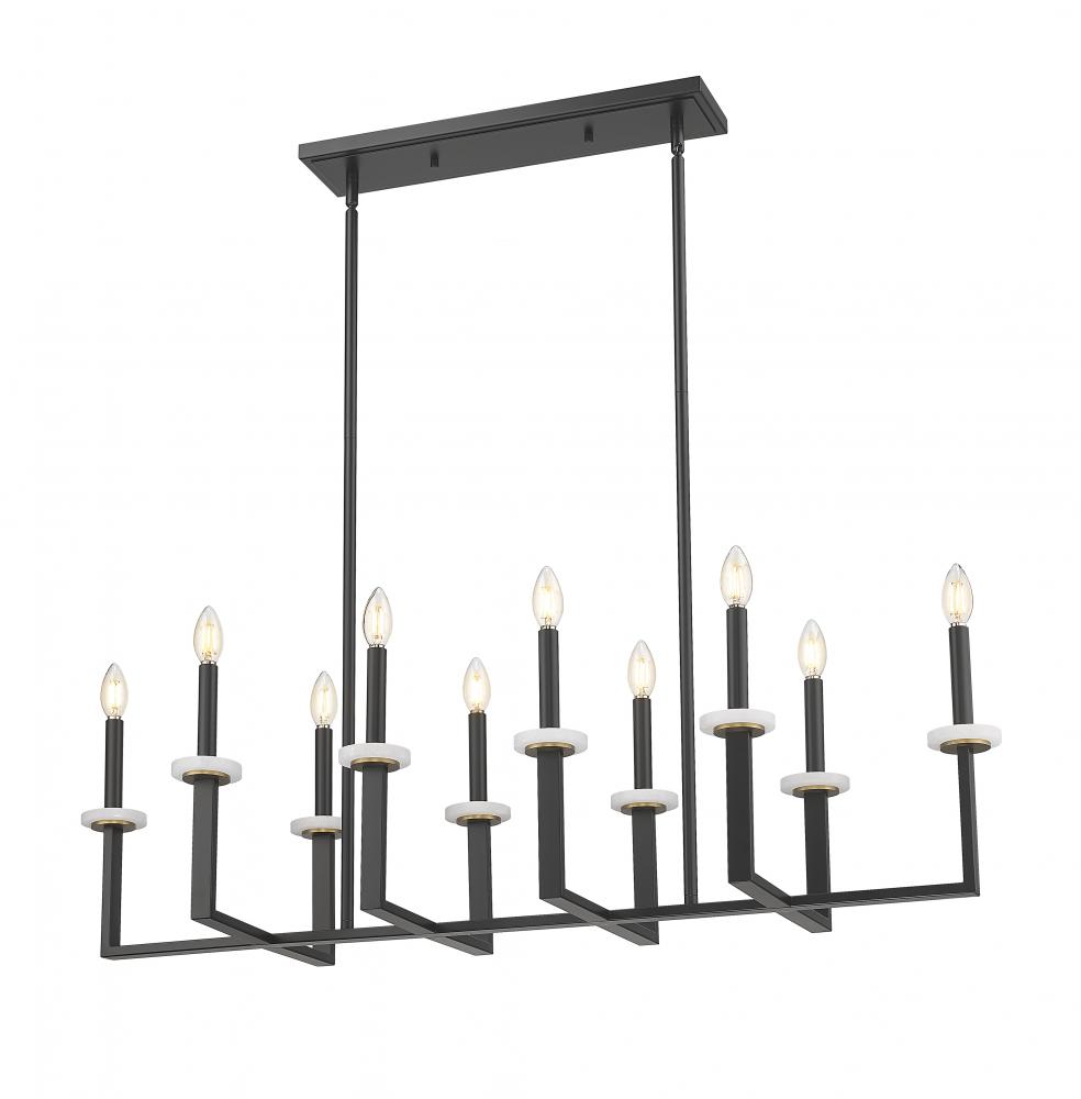 10 Light Linear Chandelier