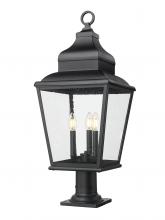 Z-Lite 5029PHBR-533PM-BK - 3 Light Outdoor Pier Mounted Fixture