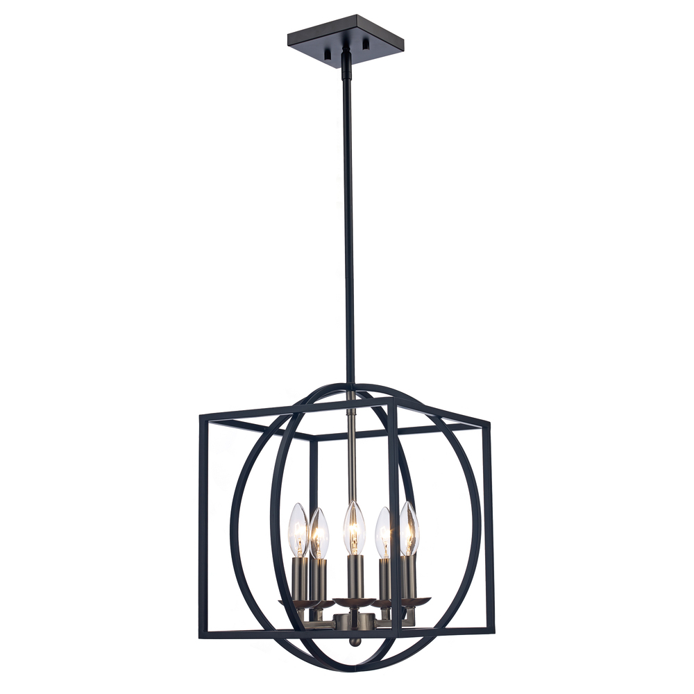 5LT CHANDELIER ZOEY CAGE-BN-BK