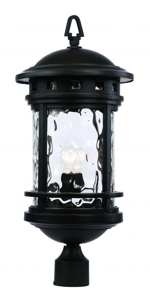 Boardwalk Collection 1-Light, Ring Top Lantern Head with Water Glass