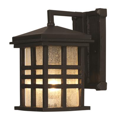 Huntington 1-Light Craftsman Inspired Seeded Glass Wall Lantern