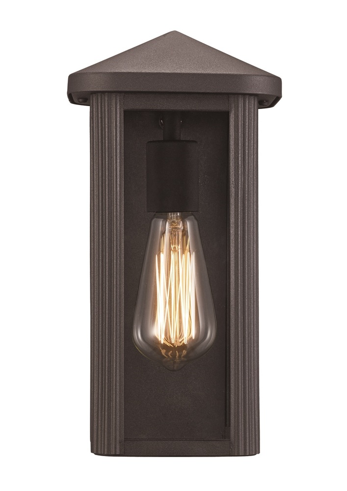 1LT WALL LANTERN TWIN-CL-BK
