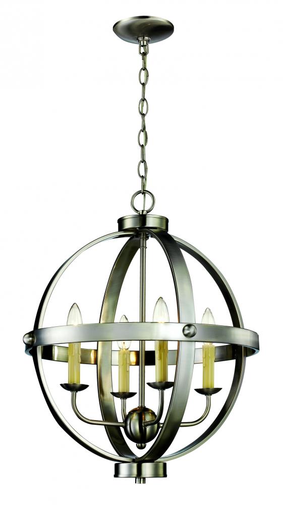 4LT CHANDELIER-RUSTIC AXEL ORB