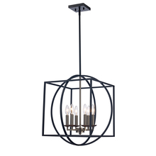 Trans Globe 11186 BN-BK - 6LT CHANDELIER ZOEY CAGE-BN-BK