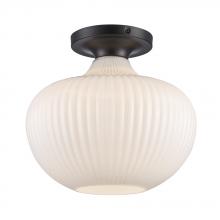Trans Globe 16180 BK - 1LT FLUSH-12" WHITE JADE GLASS