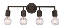 Trans Globe 22234 BK - Placerville Bulb-Style Industrial 4-Light Vanity Light