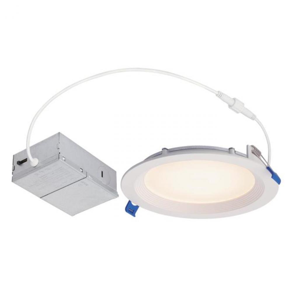 12W Stepped Baffle Slim Recessed LED Downlight Color Temperature Selection 6 in. Dimmable 2700K,