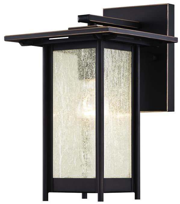 Wall Fixture Oil Rubbed Bronze Finish with Highlights Clear Seeded Glass