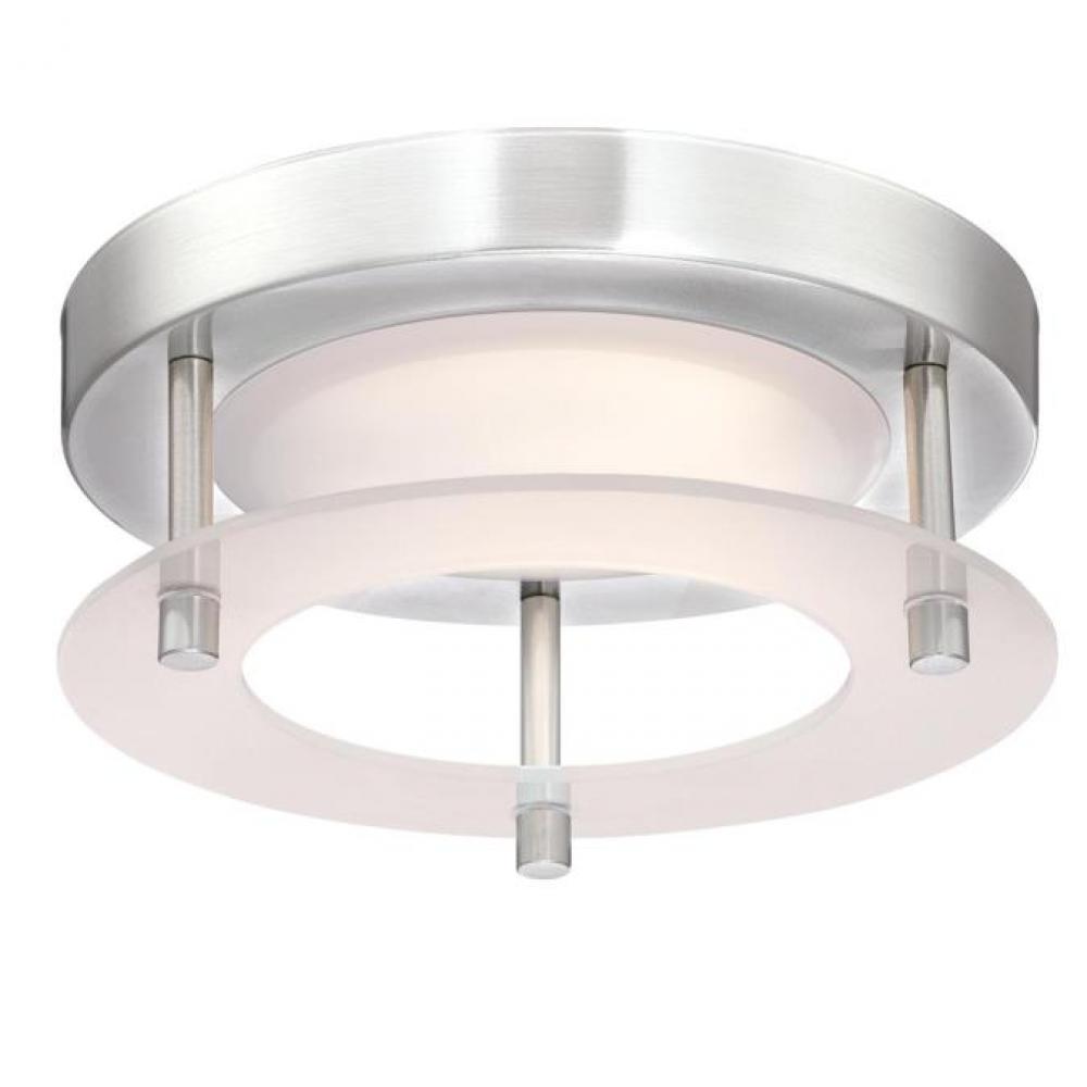 6 in. 12W LED Flush Brushed Nickel Finish Frosted Acrylic Ring