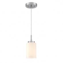 Westinghouse 6135300 - Mini Pendant Brushed Nickel Finish White Opal Glass