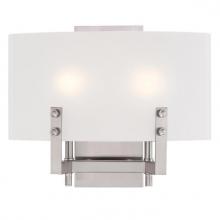 Westinghouse 6369600 - 2 Light Wall Fixture Brushed Nickel Finish Frosted Glass
