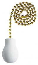Westinghouse 7701400 - White Wooden Knob Polished Brass Finish