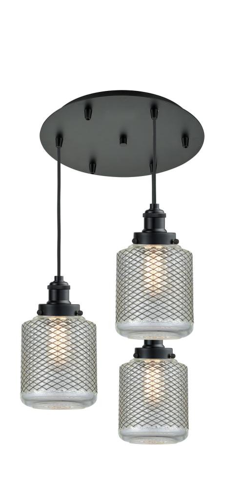 Edison - 6 Light - 14 inch - Matte Black - Cord hung - Multi Pendant