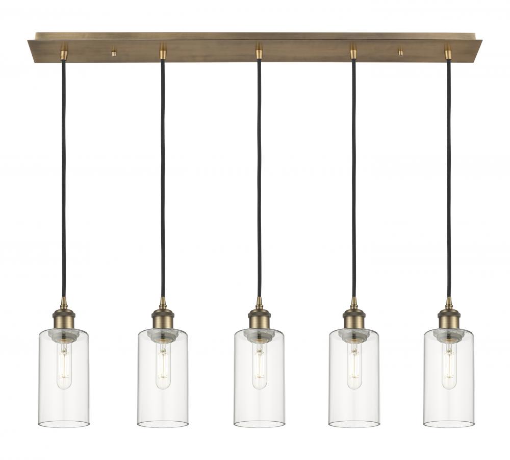 Crown Point - 5 Light - 37 inch - Brushed Brass - Linear Pendant