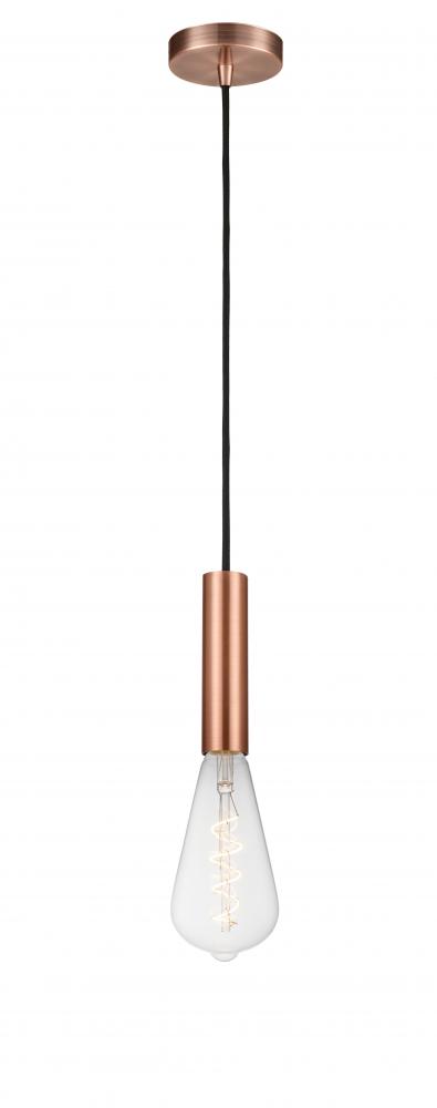 Edison - 1 Light - 4 inch - Antique Copper - Cord hung - Mini Pendant