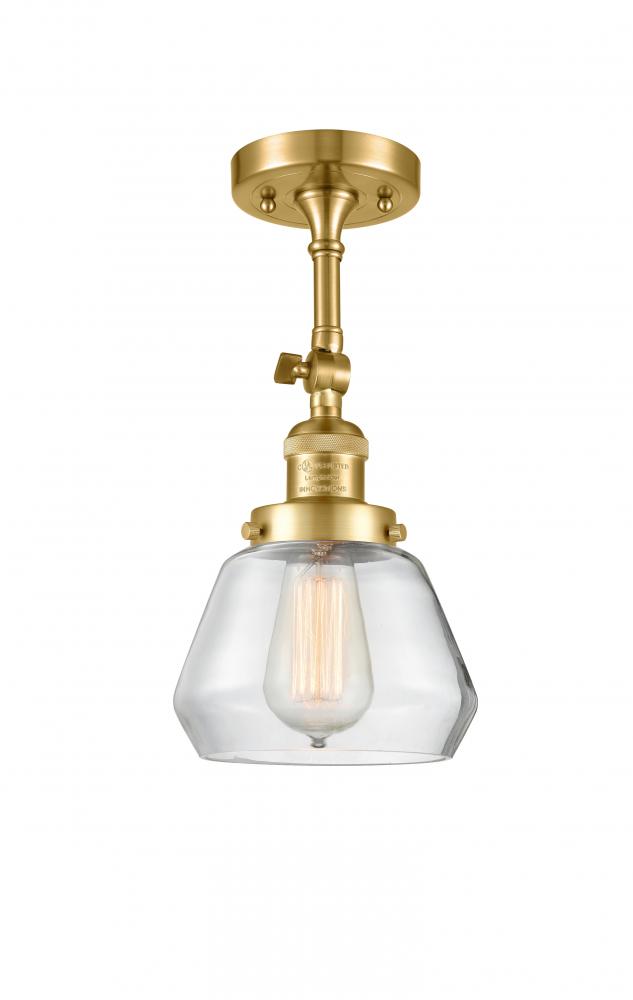 Fulton - 1 Light - 7 inch - Satin Gold - Adjustable Semi-Flush Mount