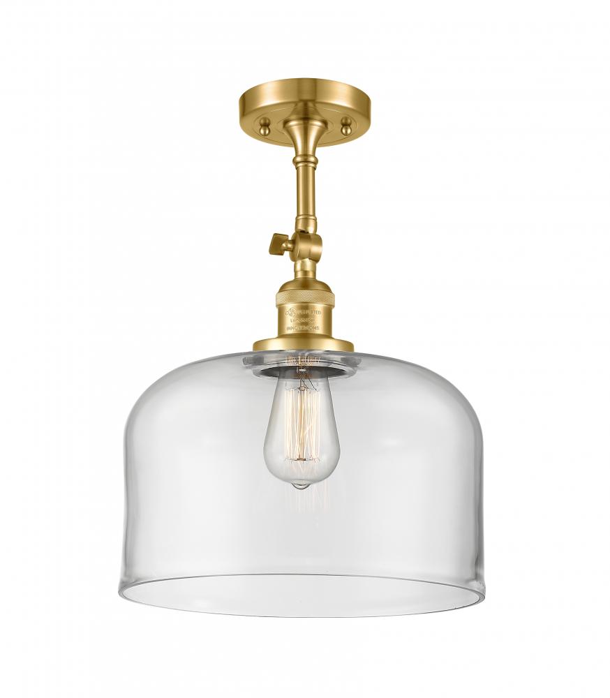 Bell - 1 Light - 12 inch - Satin Gold - Adjustable Semi-Flush Mount