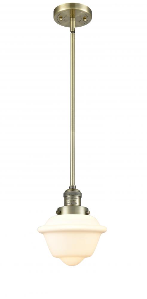 Oxford - 1 Light - 8 inch - Antique Brass - Stem Hung - Mini Pendant