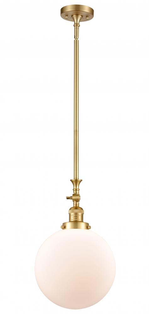 Beacon - 1 Light - 10 inch - Satin Gold - Stem Hung - Adjustable Mini Pendant