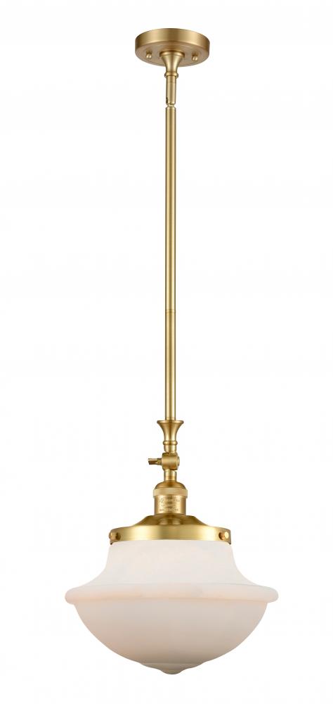 Oxford - 1 Light - 12 inch - Satin Gold - Stem Hung - Adjustable Mini Pendant