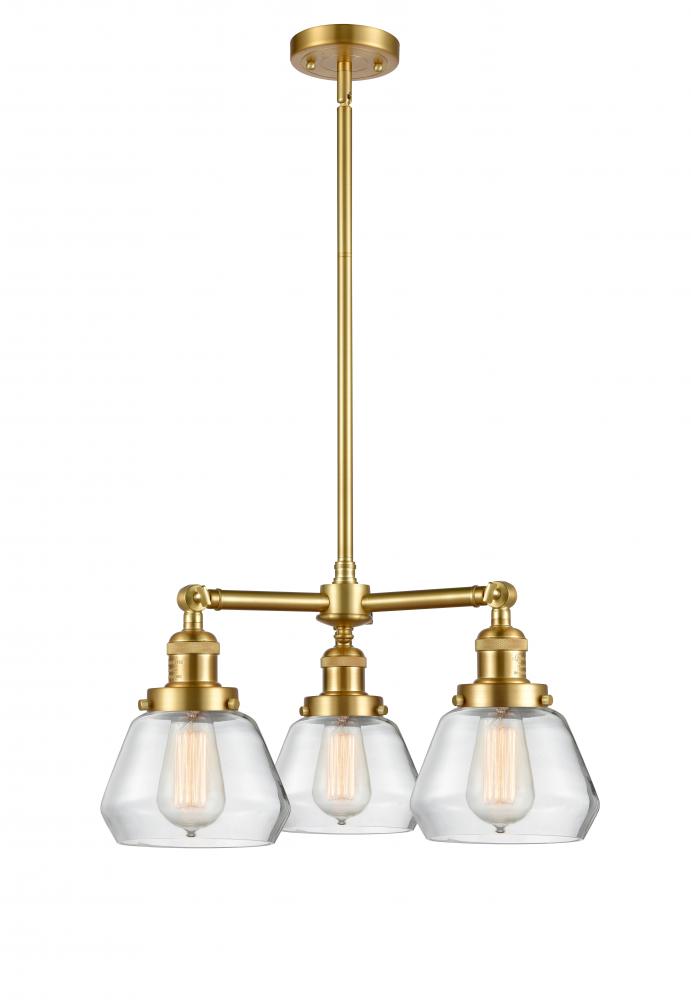 Fulton - 3 Light - 22 inch - Satin Gold - Stem Hung - Chandelier