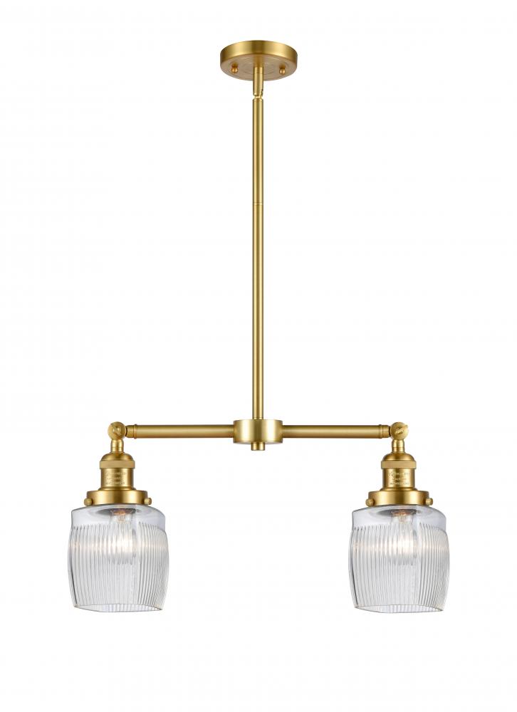 Colton - 2 Light - 22 inch - Satin Gold - Stem Hung - Adjustable Island Light