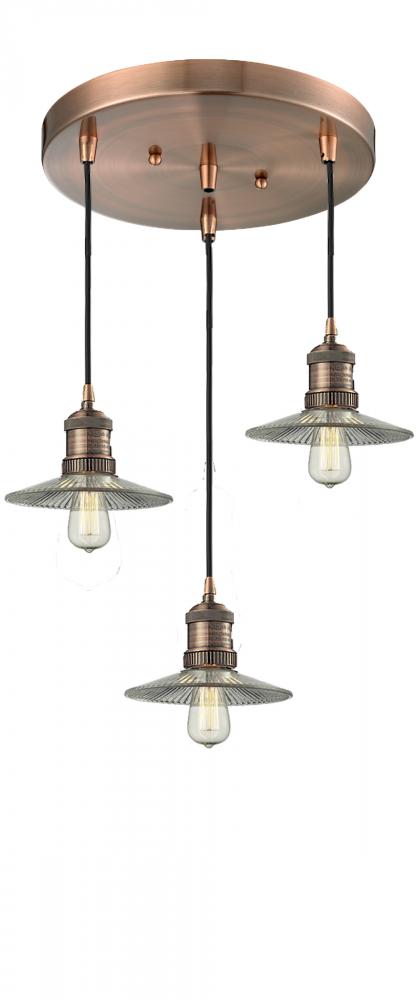 Halophane 3 Light Multi-Pendant