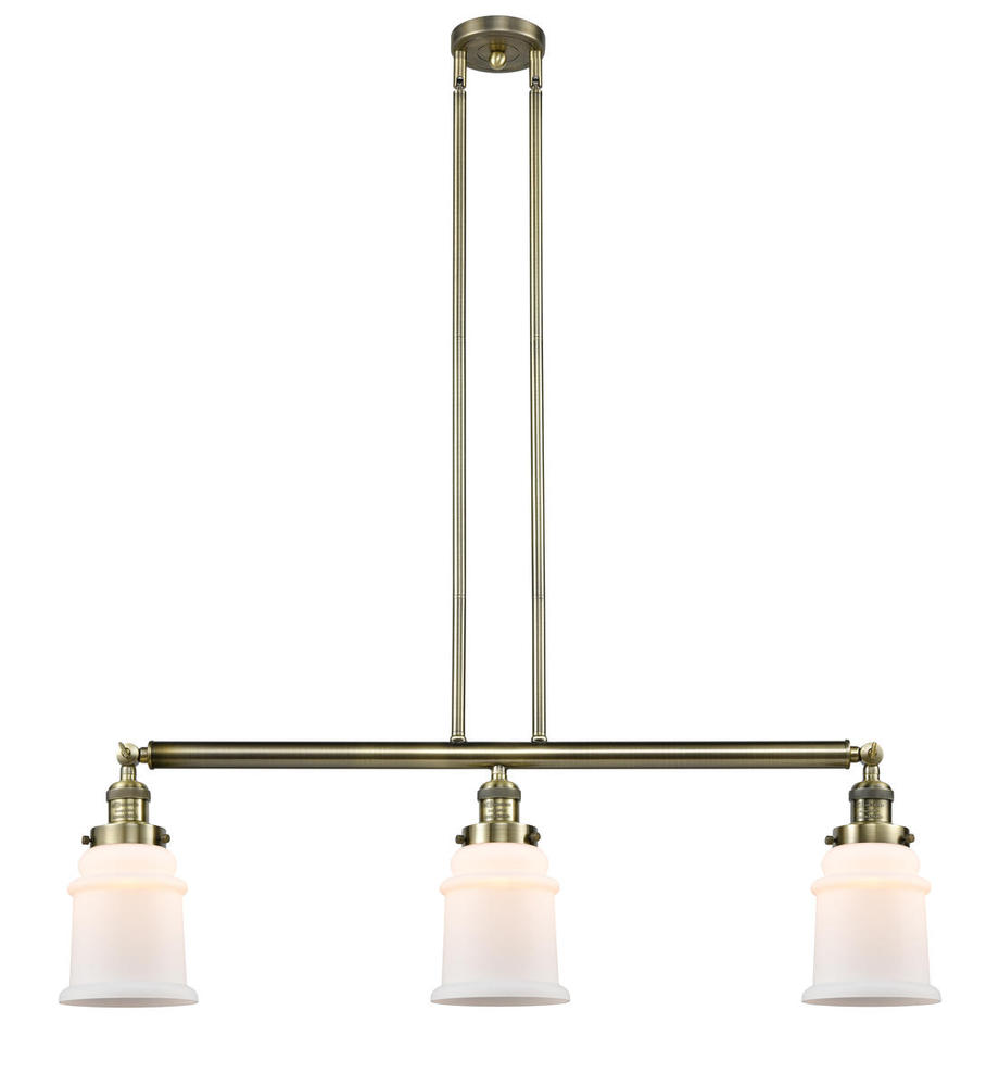 Canton - 3 Light - 39 inch - Antique Brass - Stem Hung - Adjustable Island Light