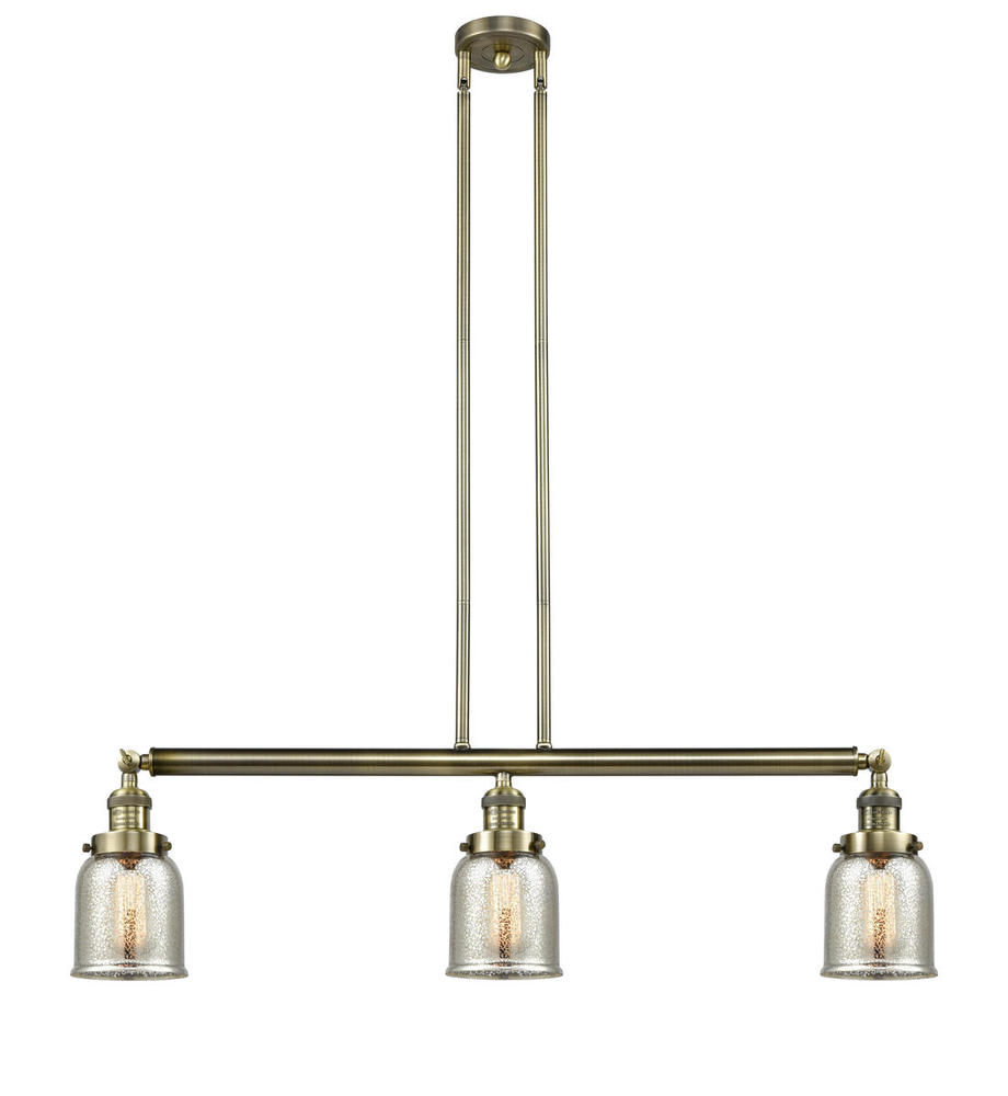 Bell - 3 Light - 38 inch - Antique Brass - Stem Hung - Adjustable Island Light