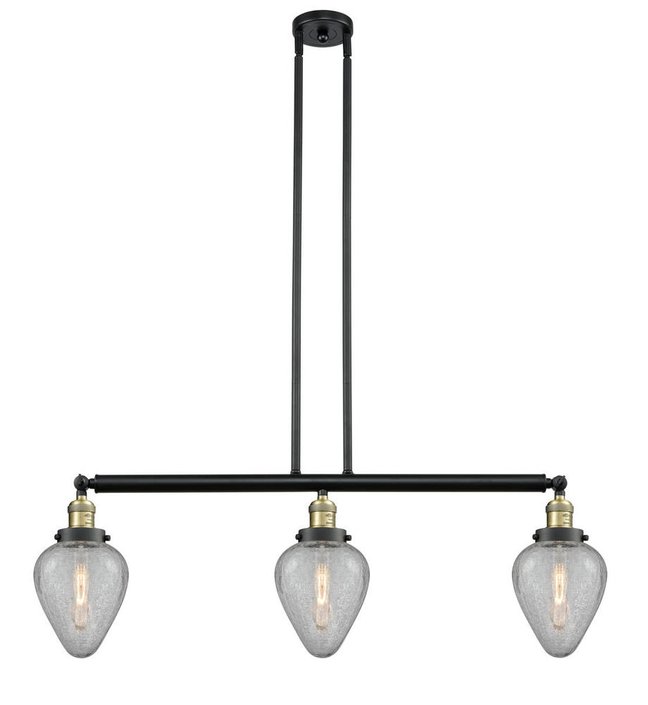 Geneseo - 3 Light - 38 inch - Black Antique Brass - Stem Hung - Adjustable Island Light
